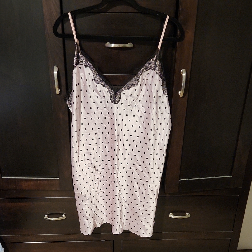 Victoria's Secret Pink and Black Chemise with Lace Trim